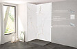 ONDEE - Pack montage 2 panneaux muraux en angle - marbre blanc 120 cm - profilés chromés - vignette