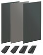 ONDEE - Pack montage 3 Panneaux muraux  en niche -  Gris & Anthracite 120 cm - profilés noirs - vignette
