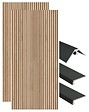 ONDEE - Pack complet de montage panneaux muraux Tasseau bois 120 cm - Profilé noir inclus - vignette