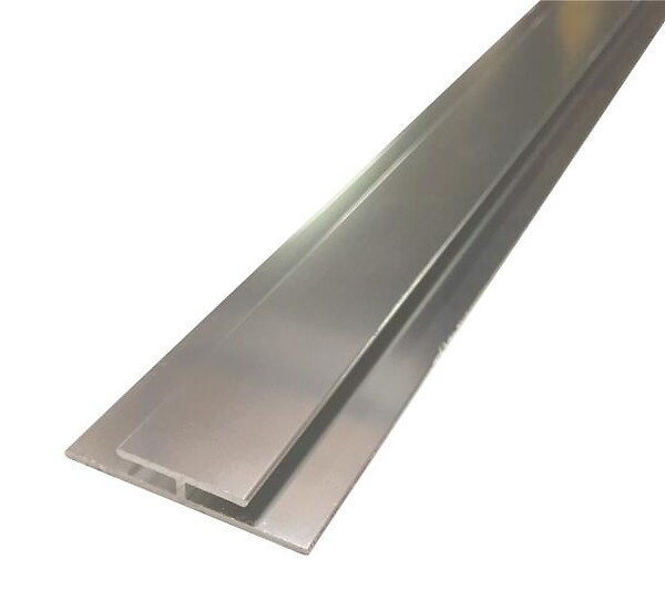 ONDEE - Profilé jonction panneaux muraux - Hauteur 2,55 m - Finition chromé brillant - large