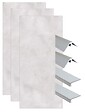ONDEE - Pack de montage 3 panneaux muraux en niche - Béton 120 cm - profilés chromés - vignette