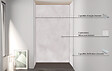 ONDEE - Pack de montage 3 panneaux muraux en niche - Béton 120 cm - profilés chromés - vignette