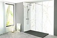ONDEE - Pack de montage panneaux muraux Marbre Blanc effet mat 200 cm - Profilé chromé - vignette