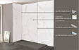 ONDEE - Pack de montage panneaux muraux Marbre Blanc effet mat 200 cm - Profilé chromé - vignette