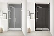 ONDEE - Pack montage 3 Panneaux muraux  en niche -  Gris & Anthracite 120 cm - profilés chromés - vignette