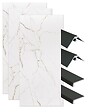 ONDEE - Pack montage 3 panneaux muraux en niche - marbre blanc mat 120 cm - profilés noirs - vignette