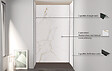 ONDEE - Pack montage 3 panneaux muraux en niche - marbre blanc mat 120 cm - profilés noirs - vignette