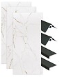ONDEE - Pack montage 3 panneaux muraux en niche - marbre blanc 120 cm - profilés noirs - vignette