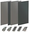 ONDEE - Pack montage 4 Panneaux muraux  en niche -  Gris & Anthracite 200 cm - profilés chromés - vignette
