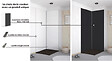 ONDEE - Pack montage 2 panneaux muraux en angle -  blanc & noir 120 cm - profilé chromé - vignette