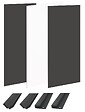 ONDEE - Pack montage 3 panneaux muraux en niche -  Blanc & Noir 120 cm - profilés noirs - vignette
