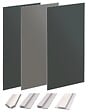 ONDEE - Pack montage 3 panneaux muraux en angle -  gris & anthracite 200 cm - profilés blanc - vignette