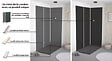 ONDEE - Pack montage 3 panneaux muraux en angle -  gris & anthracite 200 cm - profilés blanc - vignette