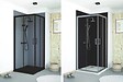 ONDEE - Pack montage 2 panneaux muraux en angle -  gris & anthracite 120 cm - profilés chromés - vignette