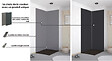 ONDEE - Pack montage 2 panneaux muraux en angle -  gris & anthracite 120 cm - profilés chromés - vignette