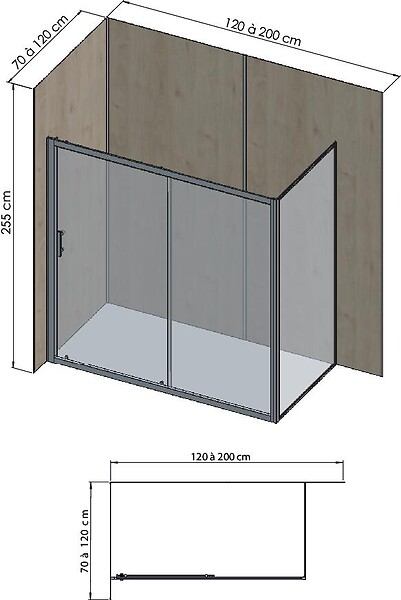 ONDEE - Pack complet de montage panneaux muraux Bois 200 cm - Profilé chromé inclus - large