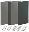 ONDEE - Pack montage 4 Panneaux muraux  en niche -  Gris & Anthracite 200 cm - profilés blanc - vignette
