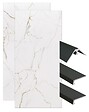 ONDEE - Pack complet de montage panneaux muraux Marbre Blanc 120 cm- Profilé noir inclus - vignette