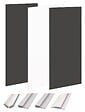 ONDEE - Pack montage 3 panneaux muraux en angle -  blanc & noir 200 cm - profilés blancs - vignette