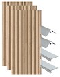 ONDEE - Pack montage 3 panneaux muraux en niche - Tasseau bois 120 cm - profilés chromés - vignette