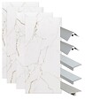 ONDEE - Pack montage 4 panneaux muraux en niche - marbre blanc mat 200 cm - profilés chromés - vignette