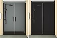 ONDEE - Pack montage 4 Panneaux muraux  en niche -  Gris & Anthracite 200 cm - profilés noirs - vignette