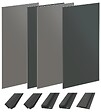 ONDEE - Pack montage 4 Panneaux muraux  en niche -  Gris & Anthracite 200 cm - profilés noirs - vignette