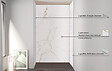 ONDEE - Pack montage 3 panneaux muraux en niche - marbre blanc mat 120 cm - profilés chromés - vignette