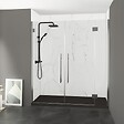 ONDEE - Pack montage 4 panneaux muraux en niche - marbre blanc 200 cm - profilés chromés - vignette