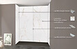 ONDEE - Pack montage 4 panneaux muraux en niche - marbre blanc 200 cm - profilés chromés - vignette