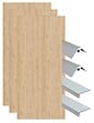 ONDEE - Pack de montage 3 panneaux muraux en niche - Bois 120 cm - profilés chromés - vignette