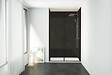 ONDEE - Pack de montage 3 panneaux muraux en niche - marbre noir 120 cm - profilés noirs - vignette