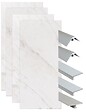 ONDEE - Pack montage 4 panneaux muraux en niche - marbre gris 200 cm - profilés chromés - vignette