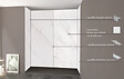ONDEE - Pack montage 4 panneaux muraux en niche - marbre gris 200 cm - profilés chromés - vignette