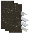 ONDEE - Pack complet de montage panneaux muraux Marbre Noir 200 cm - Profilé chromé inclus - vignette