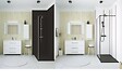 ONDEE - Pack montage 3 panneaux muraux en angle -  blanc & noir 200 cm - profilé chromé - vignette