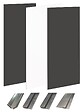 ONDEE - Pack montage 3 panneaux muraux en angle -  blanc & noir 200 cm - profilé chromé - vignette