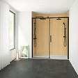 ONDEE - Pack de montage 4 panneaux muraux en niche - Bois 200 cm - profilés chromés - vignette