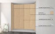 ONDEE - Pack de montage 4 panneaux muraux en niche - Bois 200 cm - profilés chromés - vignette