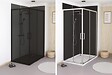 ONDEE - Pack montage 3 panneaux muraux en angle -  gris & anthracite 200 cm-profilé noir - vignette