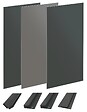 ONDEE - Pack montage 3 panneaux muraux en angle -  gris & anthracite 200 cm-profilé noir - vignette