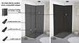 ONDEE - Pack montage 3 panneaux muraux en angle -  gris & anthracite 200 cm-profilé noir - vignette