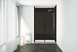 ONDEE - Pack montage 3 panneaux muraux en niche - marbre noir 120 cm - profilés chromés - vignette