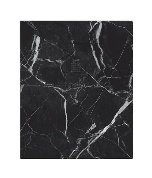 ONDEE - Receveur de douche  NOLA 3 - 90x100x3 - Résine - Marbre noir - Bonde - Découpable - large