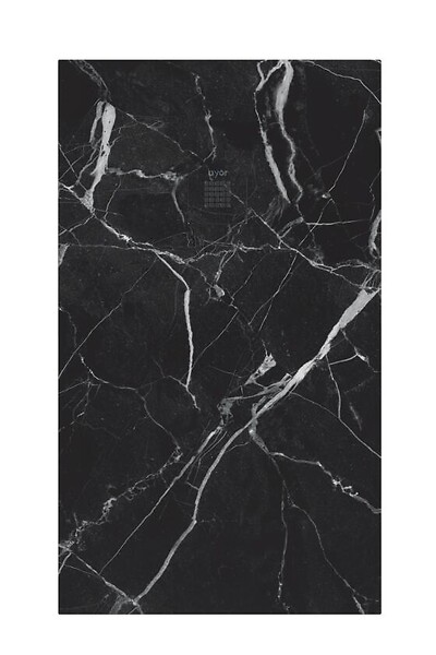 ONDEE - Receveur de douche  NOLA 3 - 90x160x3 - Résine - Marbre noir - Bonde - Découpable - large