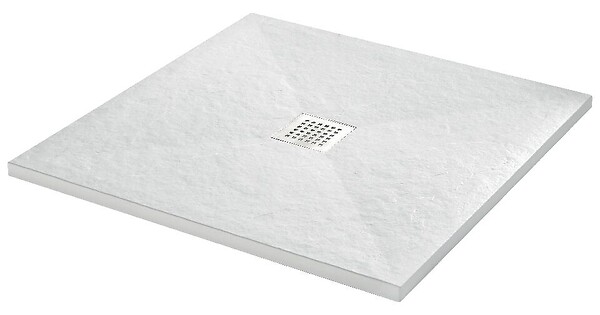 ONDEE - Receveur de douche NARA - Antidérapant Découpable 90x90 cm Résine Blanc Bonde - large