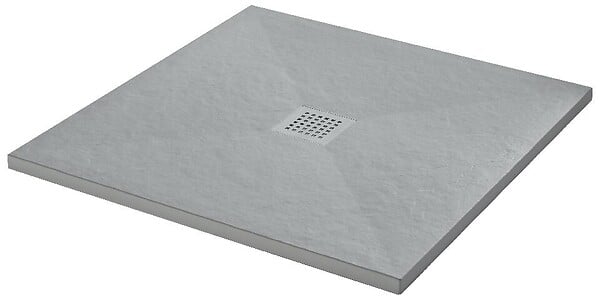 ONDEE - Receveur de douche NARA - Antidérapant Découpable 90x90 cm Résine - Gris - Bonde - large