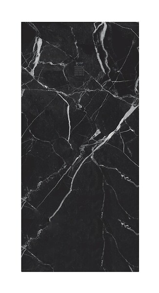 ONDEE - Receveur de douche  NOLA 3 - 90x200x3 - Résine - Marbre noir - Bonde - Découpable - large