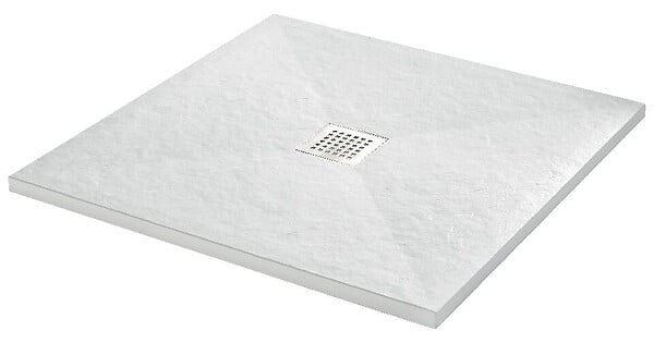 ONDEE - Receveur de douche NARA - Antidérapant Découpable 80x80 cm Résine Blanc Bonde - large