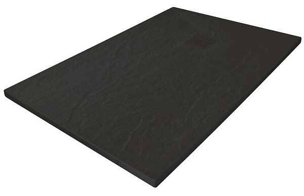 ONDEE - Receveur de douche NARA - Antidérapant Découpable 90x170 cm Résine - Noir - Bonde - large